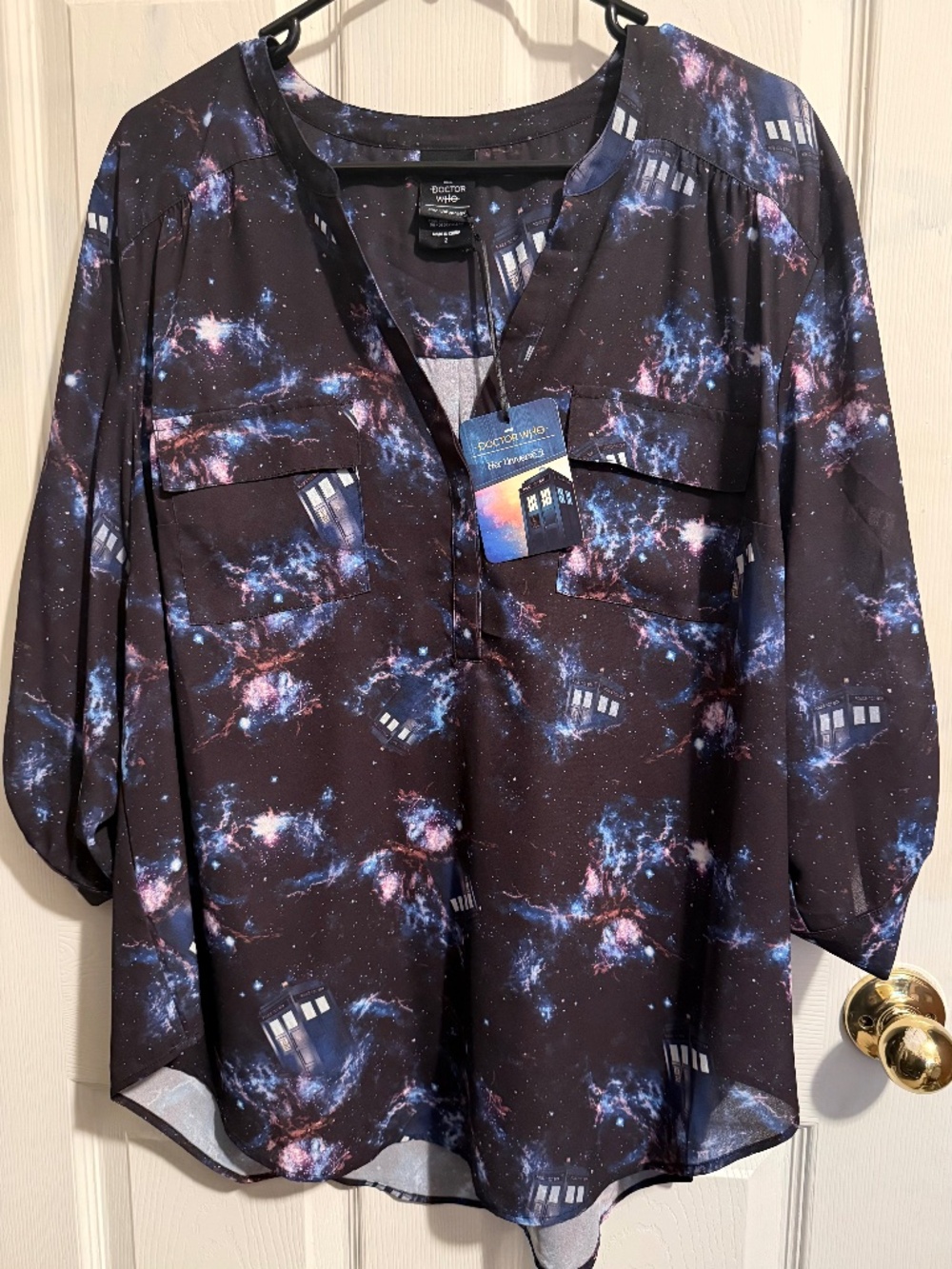 Torrid Size2 Dr Who Tardis Galaxy Print Harper Top